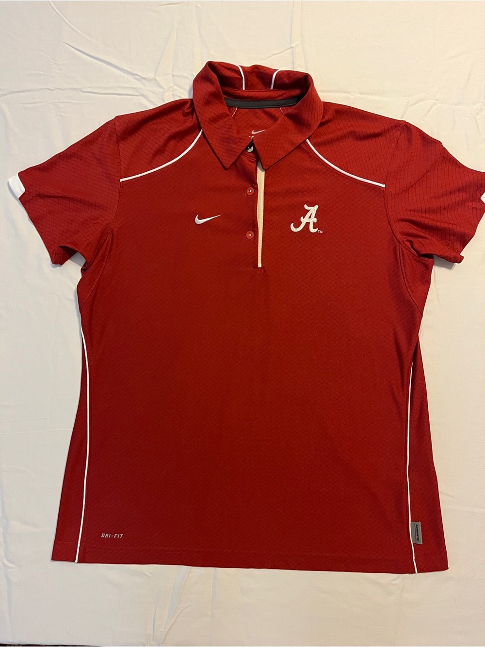 Nike Alabama Crimson Tide Dri-FIT Polo Shirt Women’s L Red White Roll Tide